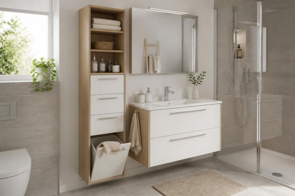 découvrez nos meubles de salle de bain aux dimensions standards, conçus pour optimiser l’espace et améliorer le rangement avec style et fonctionnalité.