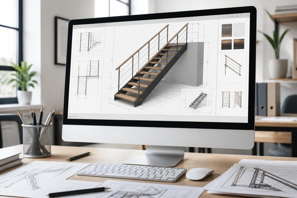 Logiciel plan escalier gratuit : dessiner et calculer votre escalier en 3D en ligne