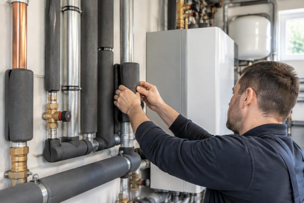 le calorifugeage des tuyaux de chauffage et d’eau chaude limite les pertes de chaleur, réduit la consommation d’énergie et améliore l’isolation de votre logement.